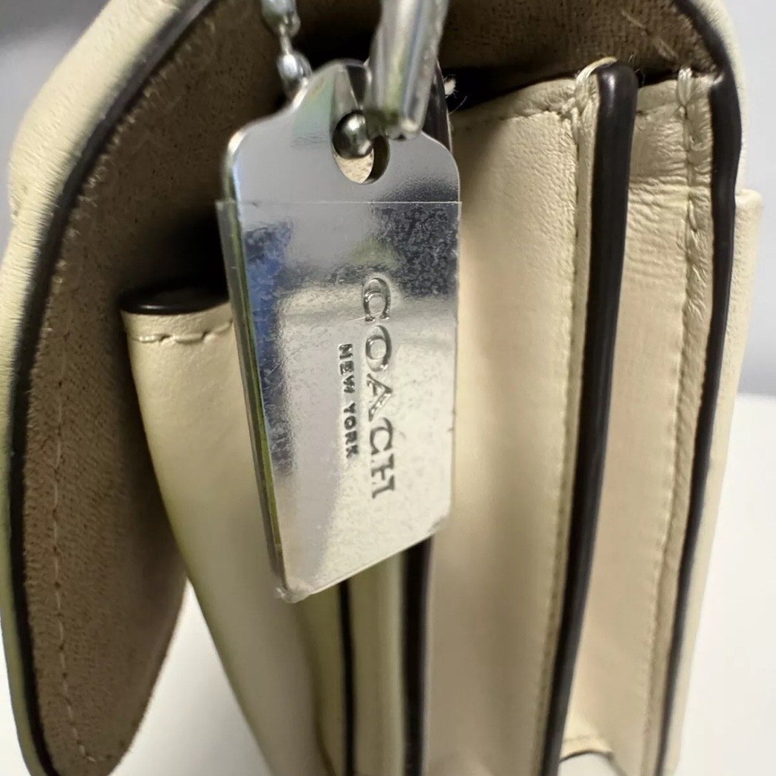 NWOT - Coach CJ526 Mini Klare Crossbody Puffy Diamond Quilting Chalk Leather