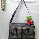 Vintage Dooney & Bourke Gray Canvas w/Black Leather trim