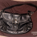 Coach Black Leather Shoulder Bag with Dust Cover