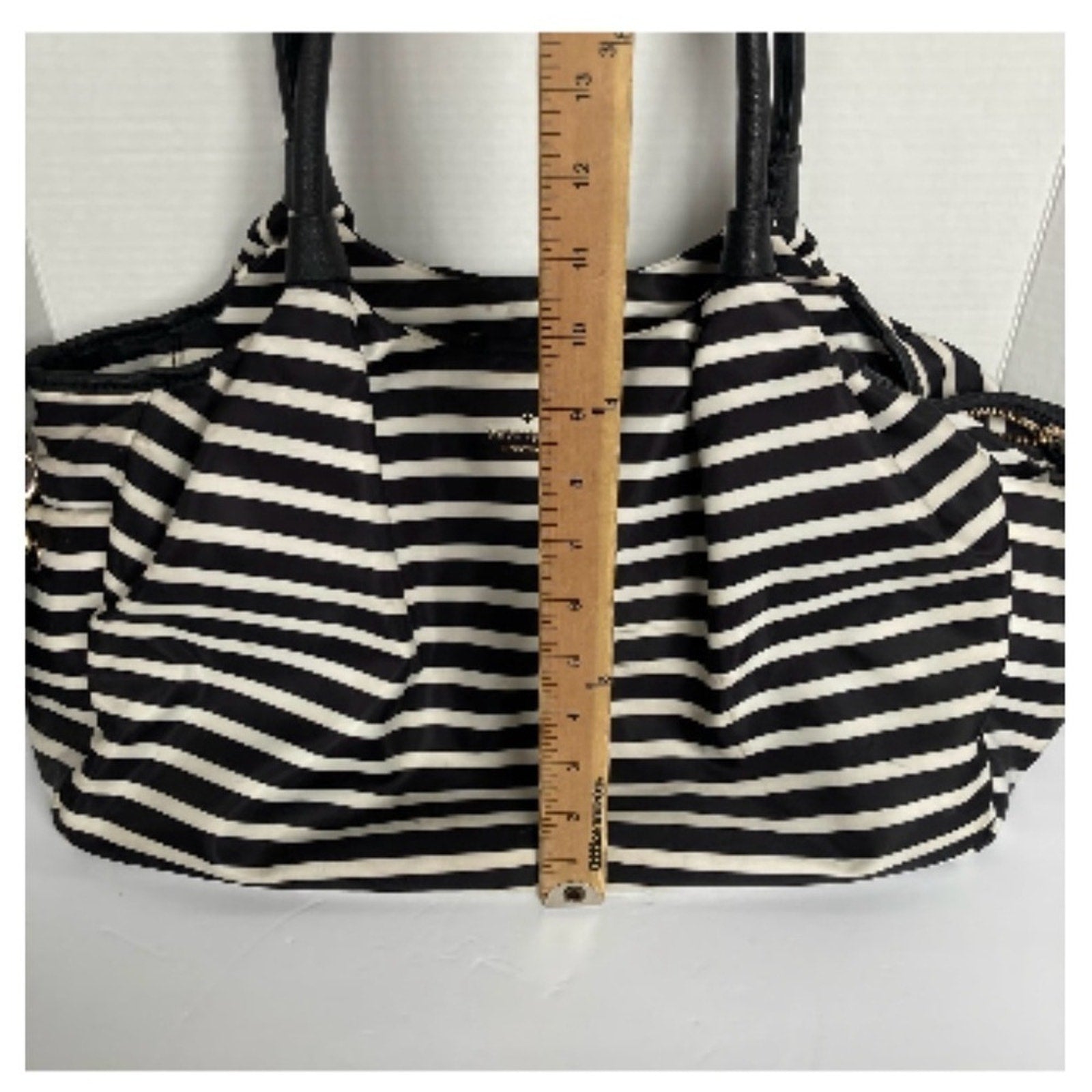 Kate Spade ♠️ Black and White Striped Diaper Bag with Changing Pad