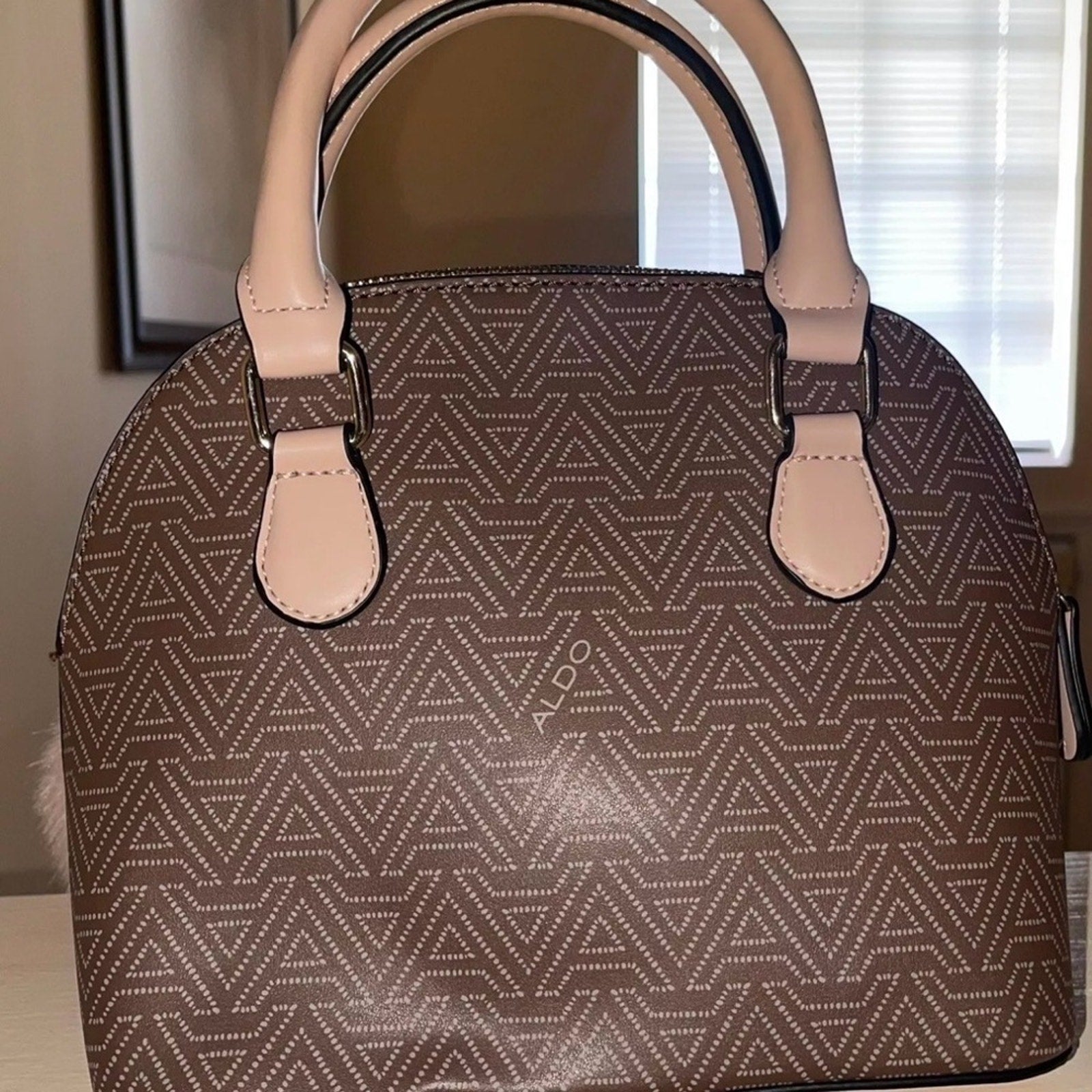 Aldo Brown and Pink Women's Handbag