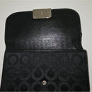 Coach Black Canvis Long Wallet