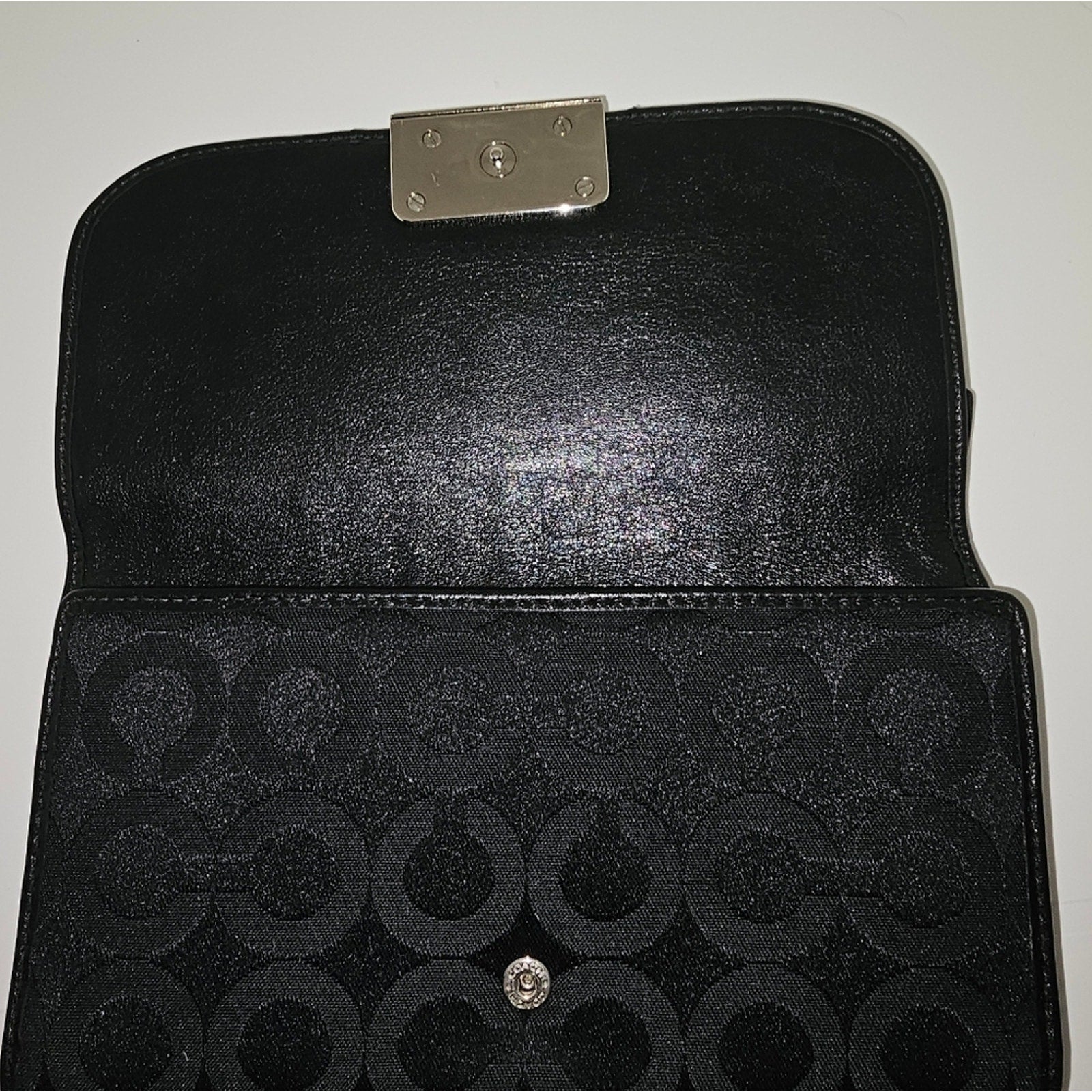 Coach Black Canvis Long Wallet