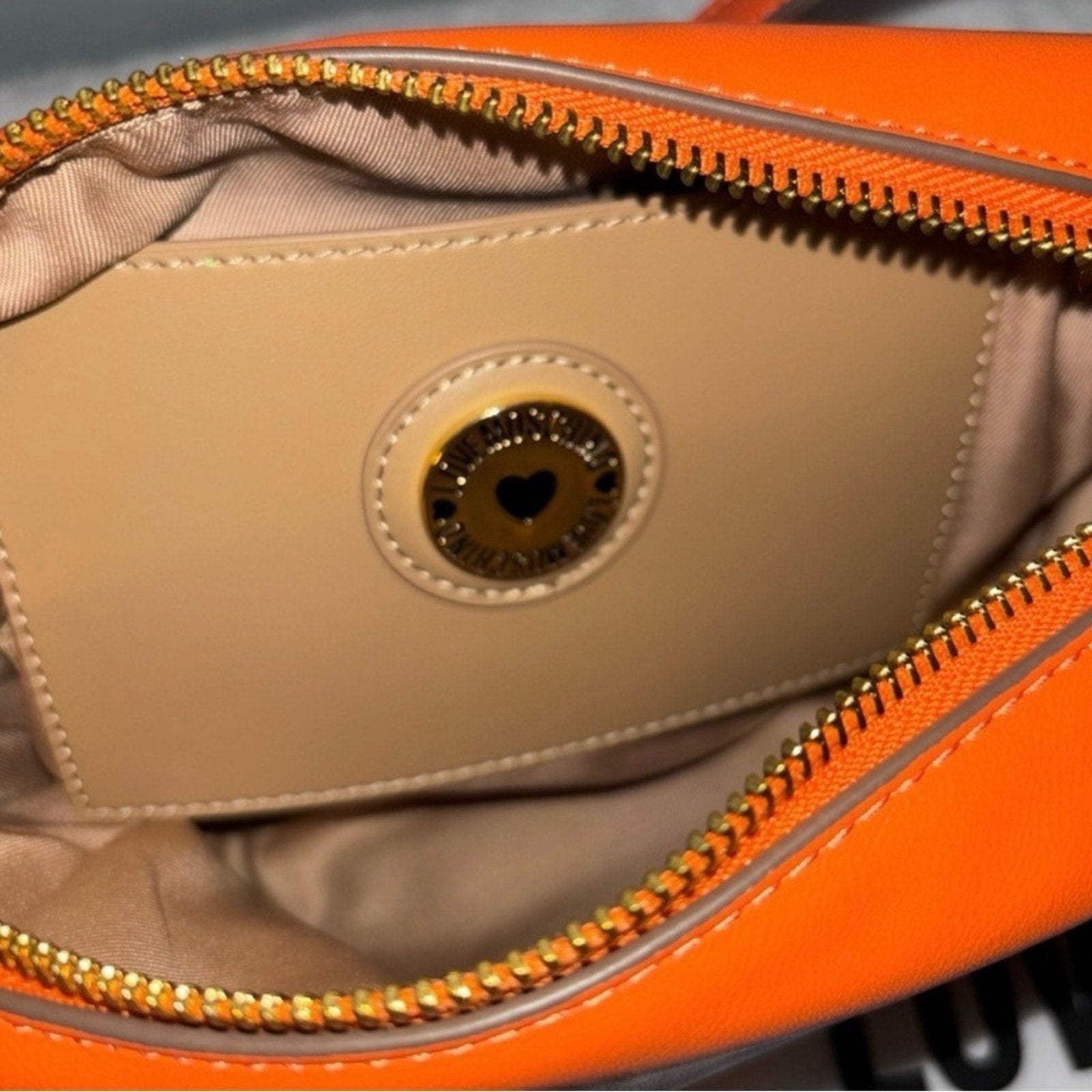 Love Moschino Orange Leather Crossbody Bag