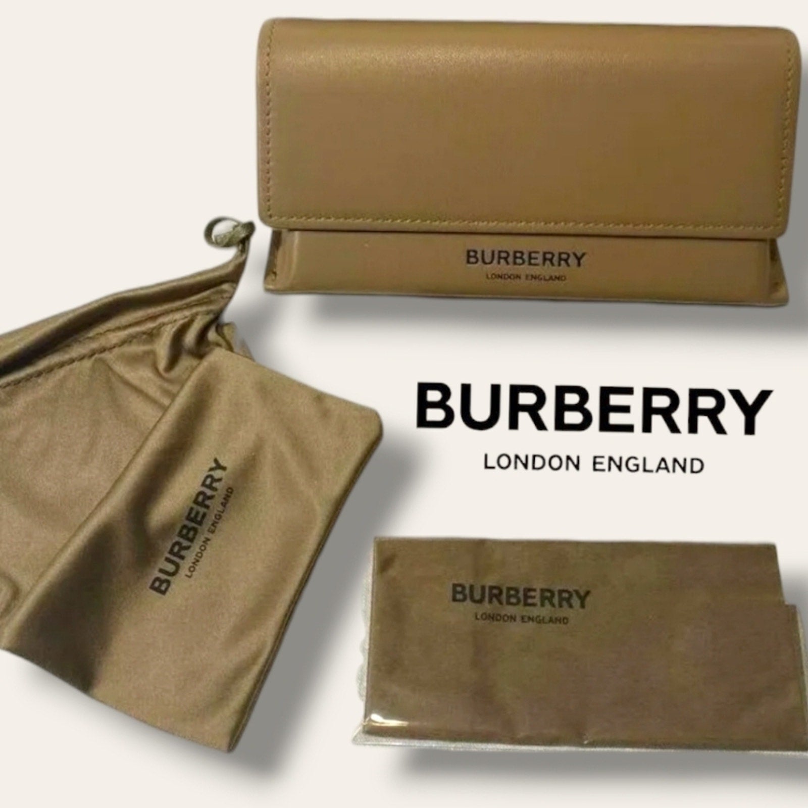 Authentic Burberry London England, Camel Brown Leather CASE