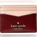 Kate Spade Staci Slim Card Holder Colorblock Maroon Plum and Pink Like New