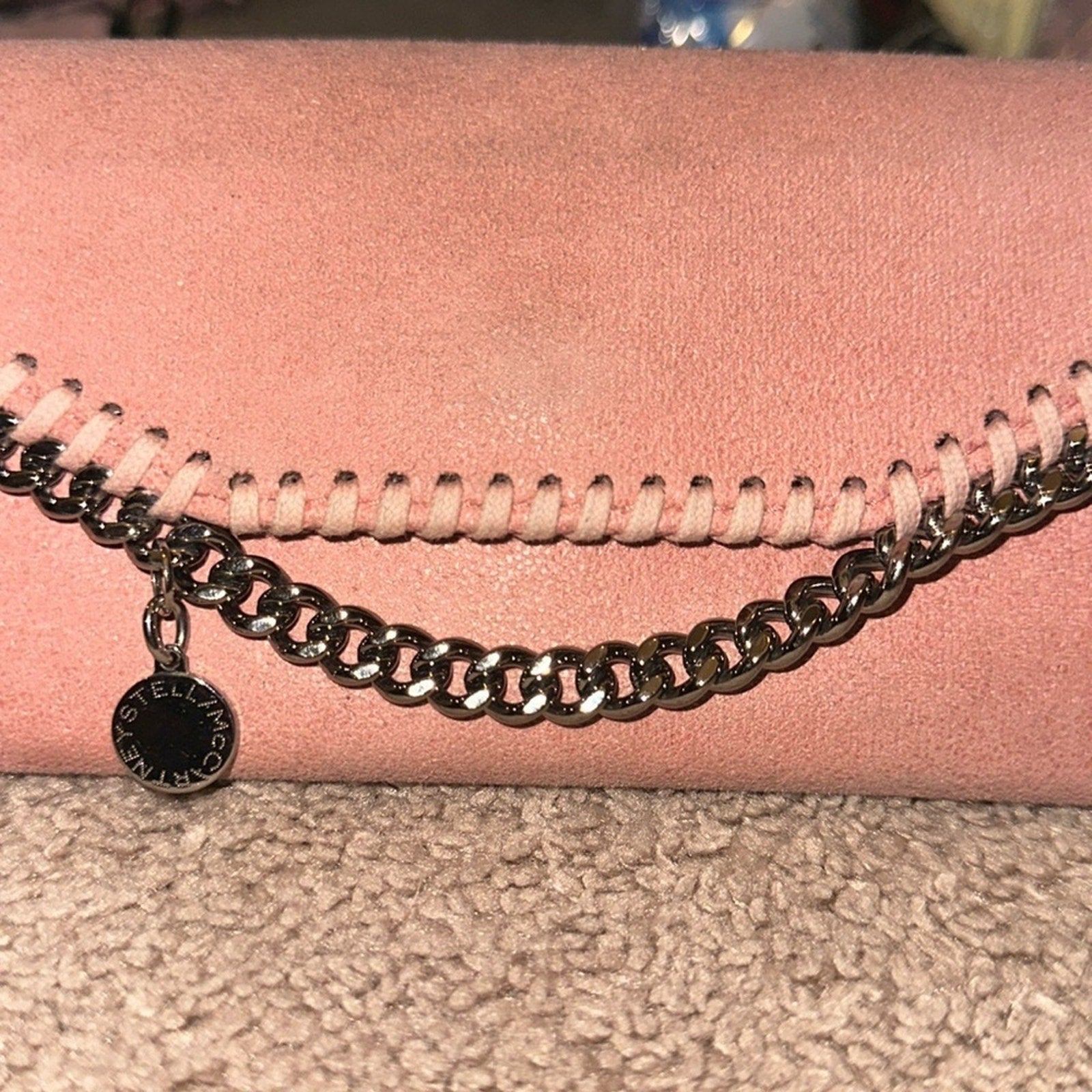 Stella Mc Cartney Stella McCartney Suede Clutch Wallet Pink