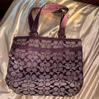 Vintage Coach Purple Signature Tote Bag