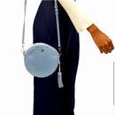 MICHAEL KORS LEATHER CIRCLE CANTEEN CROSSBODY WITH MATCHING CARD HOLDER EUC