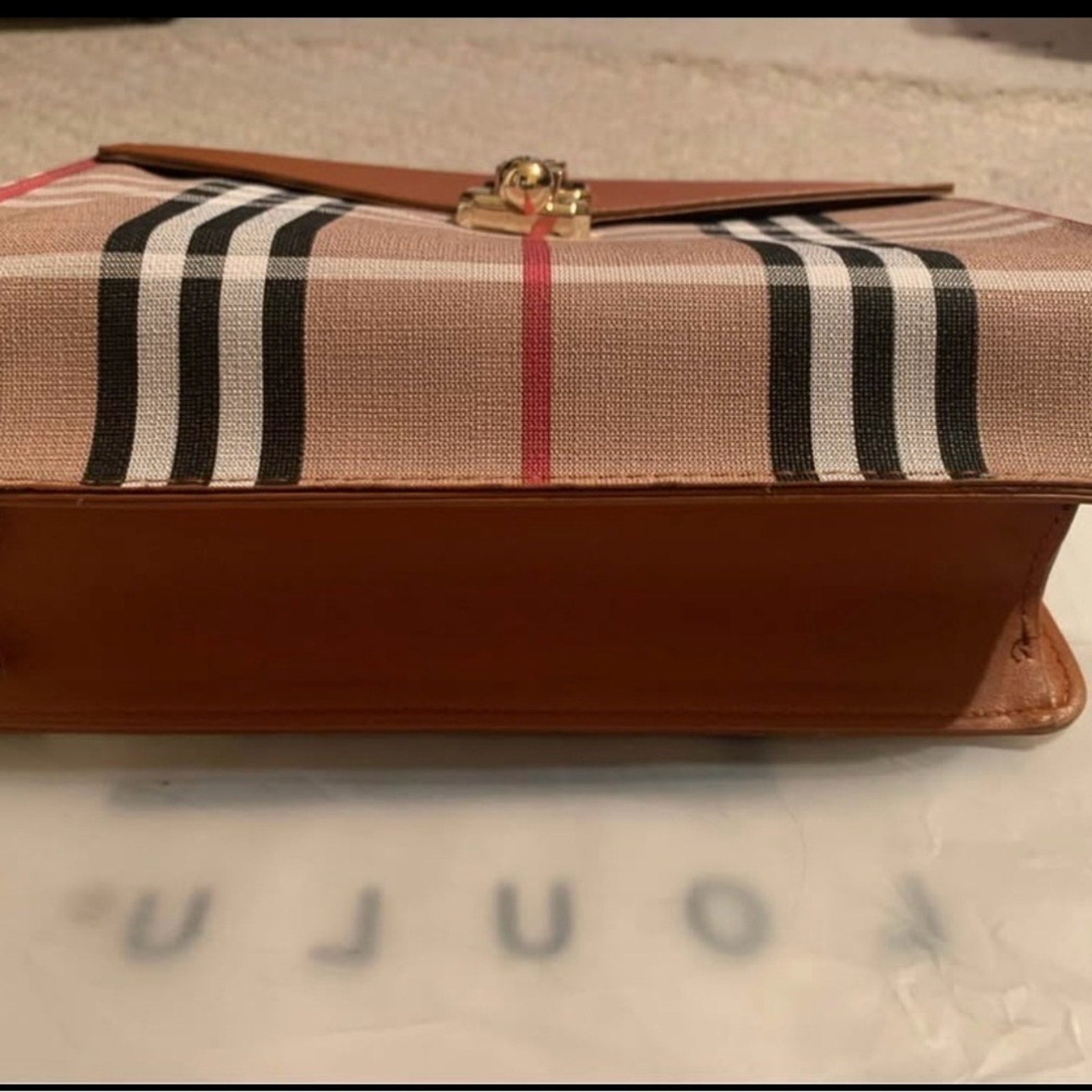 Loulu tan Plaid Women's Bag