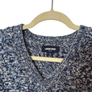 Lands End Drifter Sweater Size S Blue Marbled Cable Knit V-neck