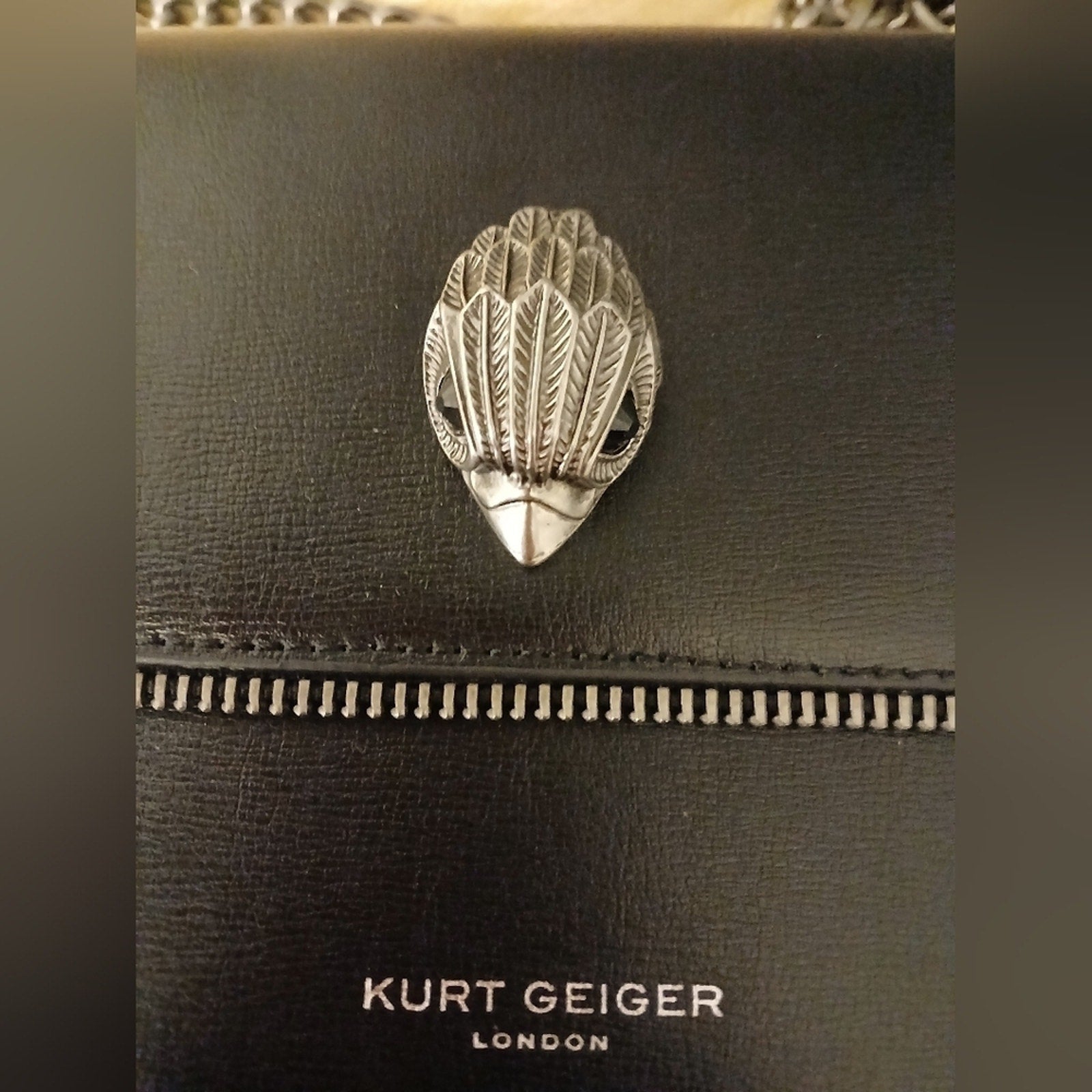 Kurt Geiger LIKE NEW Black Shoreditch with Leopard Pony Hair Sides Purse