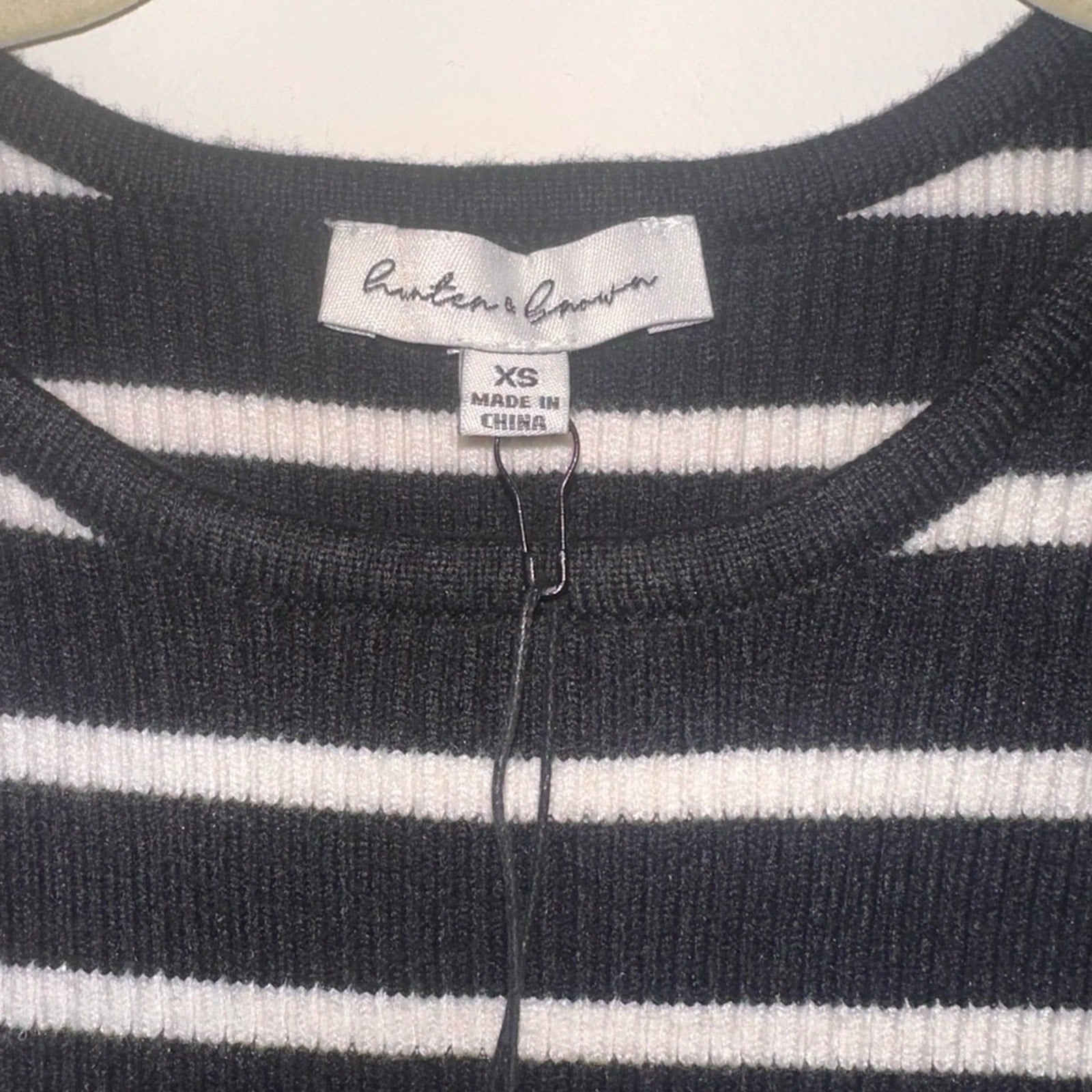 Black and White Striped Crop Top