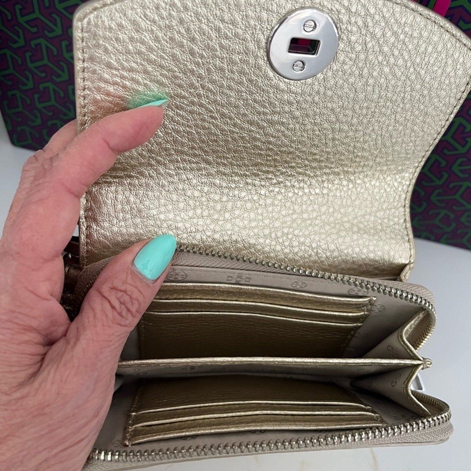 Tory Burch Wristlet in Gold