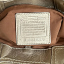 Coach Bleeker Natural Straw Metallic Bronze Floral Embroidered Logo Tote!