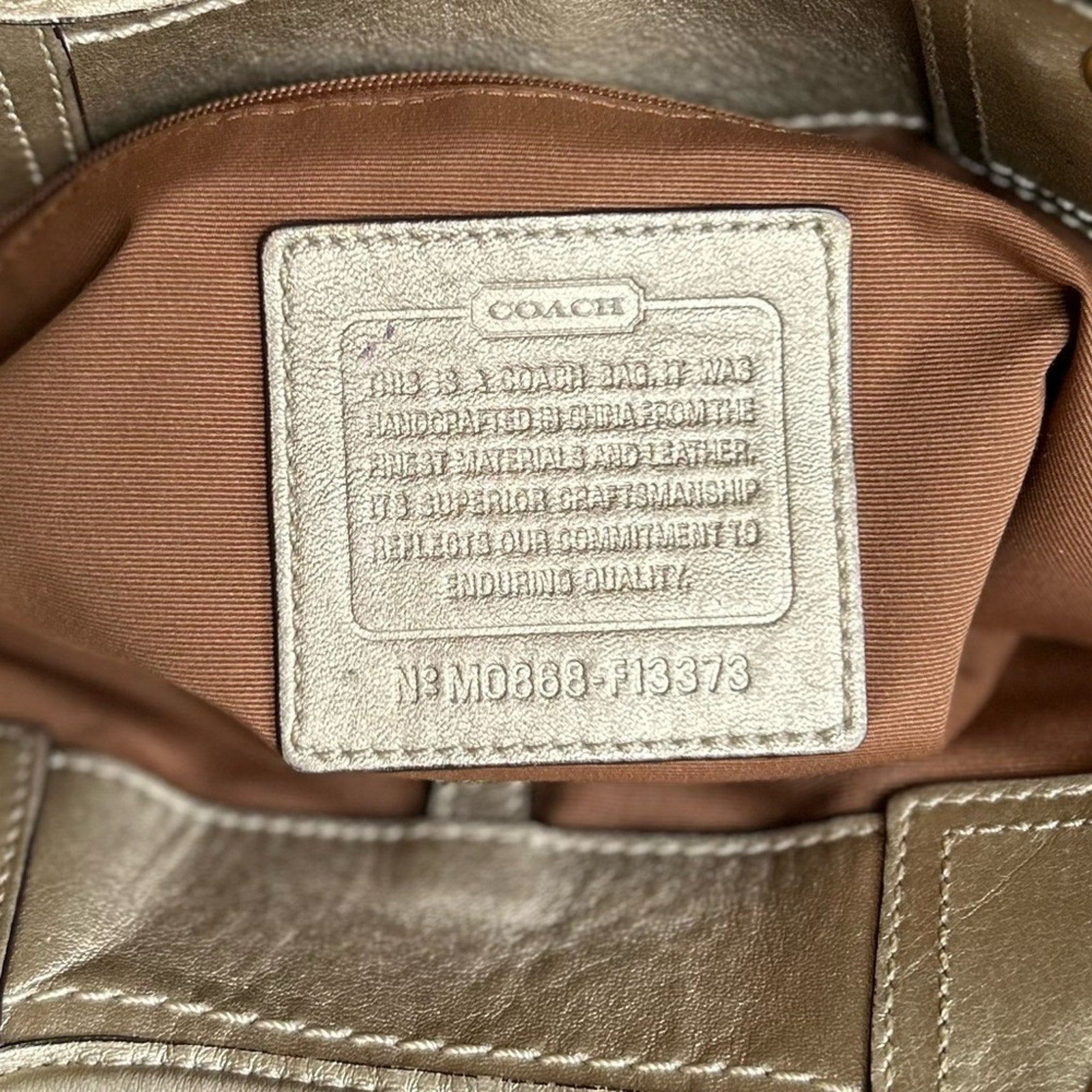 Coach Bleeker Natural Straw Metallic Bronze Floral Embroidered Logo Tote!