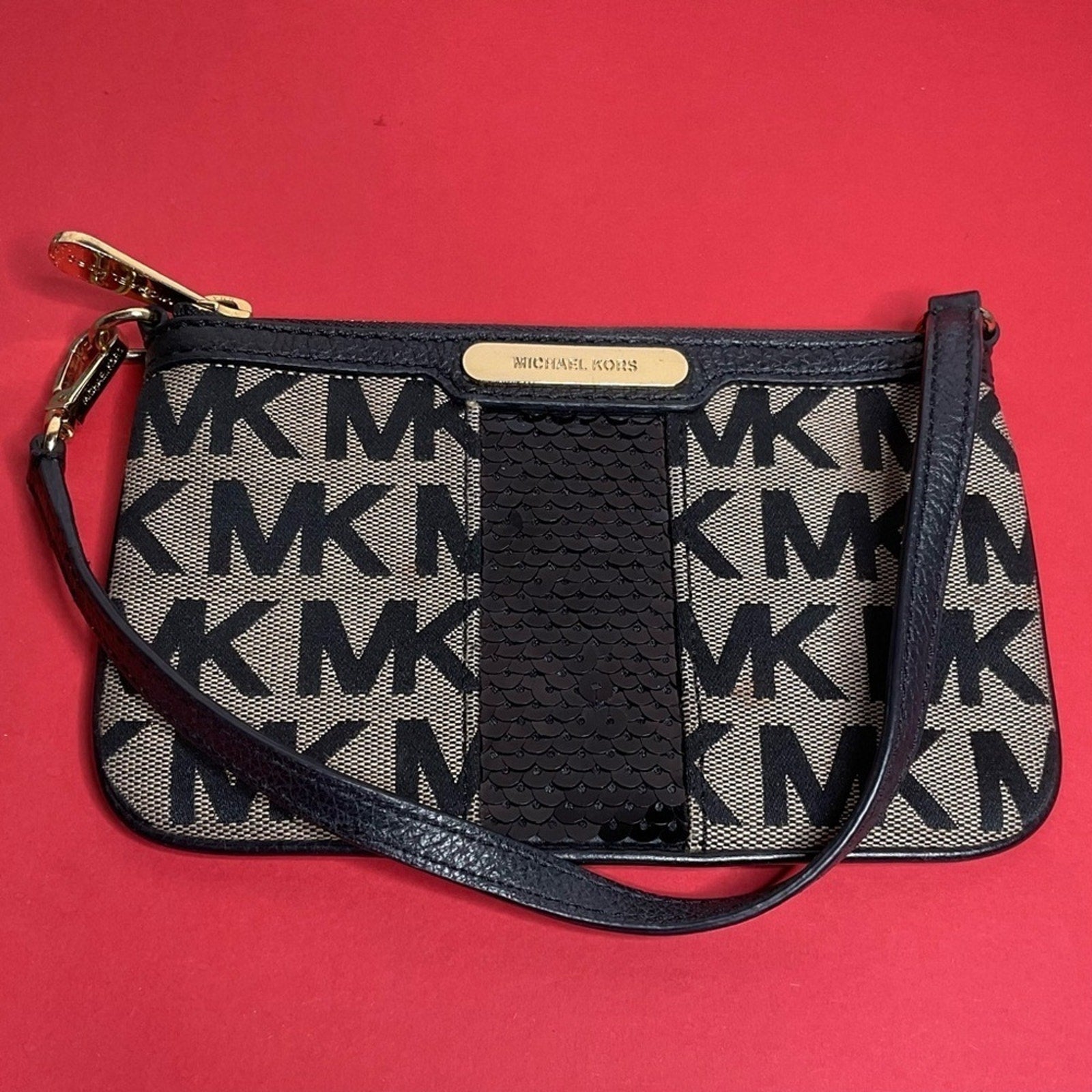 Michael Kors Signature Sequin Wristlet