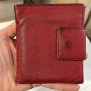 Bvlgari Red Textured Leather Compact Wallet with Silver hardware