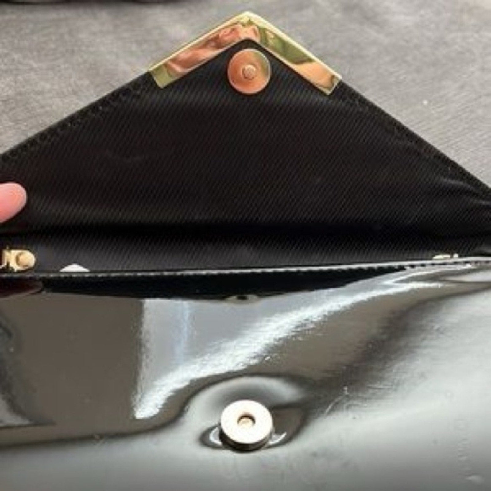 Aldo Black Patent Leather Clutch