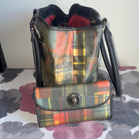 Dooney & Bourke Plaid Handbag and Wallet Set