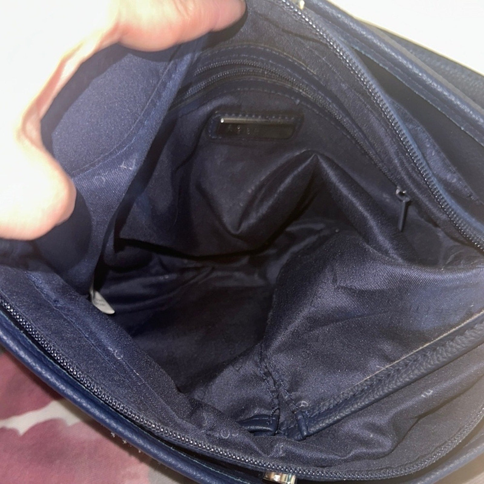 Rosetti Navy Blue Leather Shoulder Bag