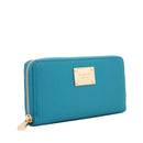 Michael Kors Jet Set Leather Zip Around Continental Wallet- Electric Blue NWOT