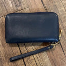 Michael Kors Blue Pebble Grain Leather Key/Coin/credit card Pouch A4