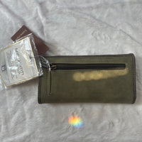 Concepts Olive Green RFID Wallet with crossbody attachment - NWOT