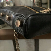 REBECCA MINKOFF Leather Chain Crossbody Bag black EUC