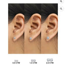 2 CTW Cushion Cut Moissanite 4 Prong Solitaire Stud Earring in 18K White Gold