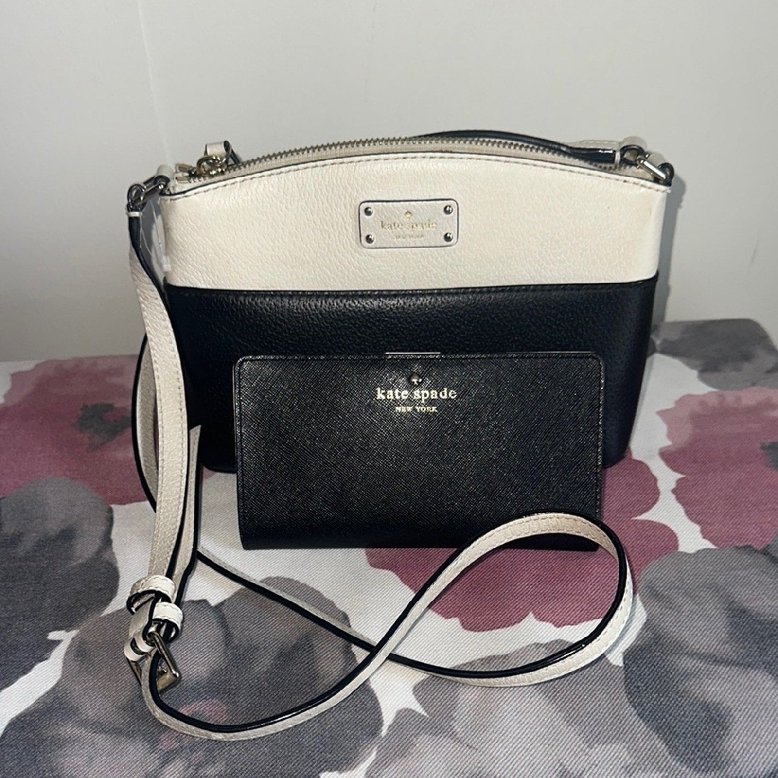 Kate Spade ♠️ Millie Grove Street Crossbody Bag w/ Madison Saffiano slim wallet