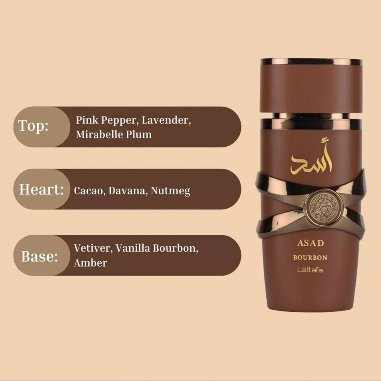 Asad Bourbon Eau De Parfum Spray 100ML (3.4 OZ) By Lattafa