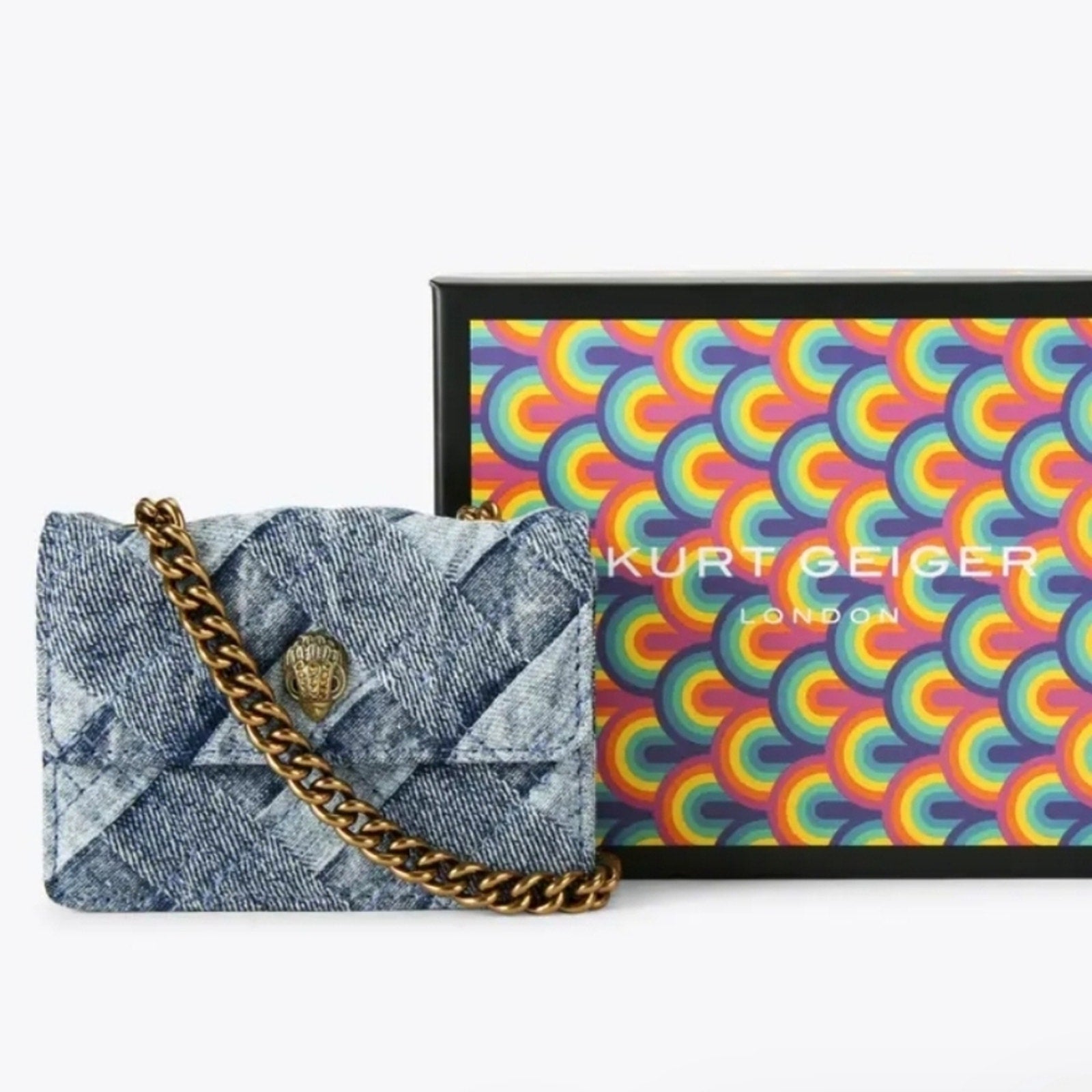 MICRO DENIM KENSINGTON BAG Kurt Geiger London NWOT