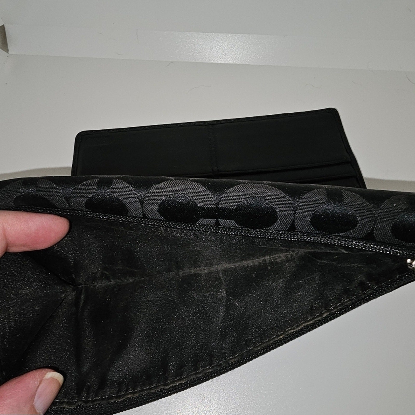 Coach Black Canvis Long Wallet