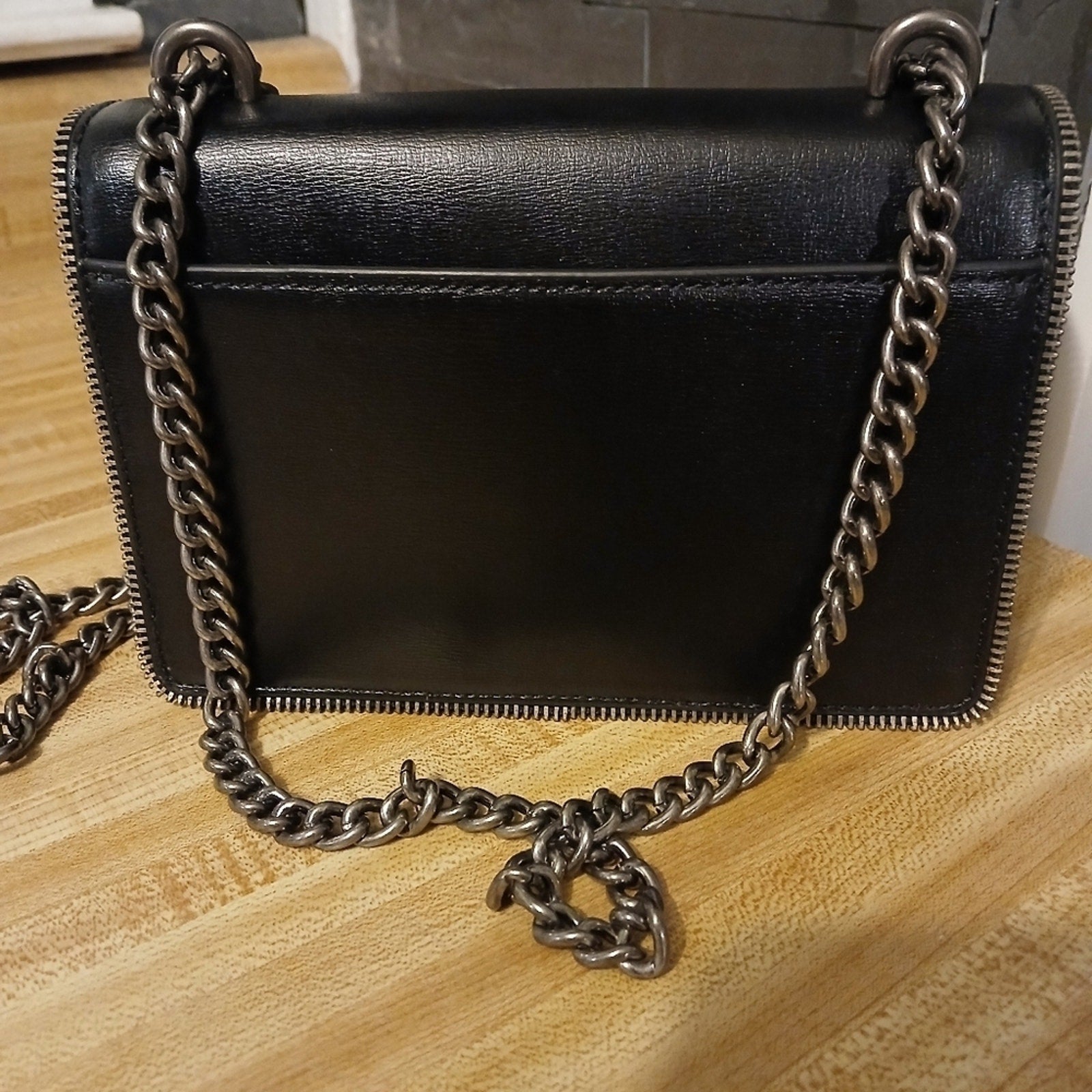 Kurt Geiger LIKE NEW Black Shoreditch with Leopard Pony Hair Sides Purse