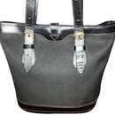 DOONEY & BOURKE Vintage Cabrino Black Fabric Tote Leather Trimmed RARE