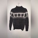 Lands End - Women’s Charcoal Gray Sweater with Nordic Pattern