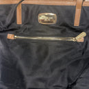 MICHAEL KORS Kempton Navy Nylon & Tan Leather Tote Purse Double Handles