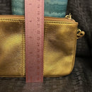 Coach Julia Spotlight Leather Wristlet Clutch Gold 46810B with pink lining VGUC