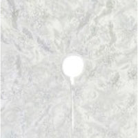 Faux Fur Trim Christmas Tree Skirt, White With Sequin Swirl Pattern - 1.2m NWOT