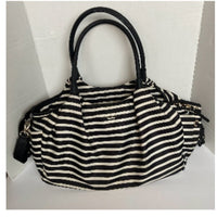 Kate Spade ♠️ Black and White Striped Diaper Bag with Changing Pad