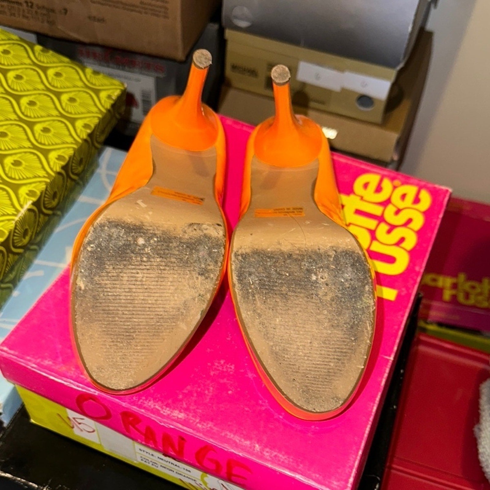 Charlotte Russe Orange Platform Heels, SIZE 9