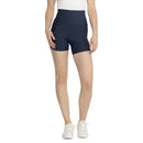 High-Waisted Black and Mauve Biker Shorts - Black/Iron Colors- 5”
