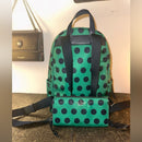 Kate Spade ♠️ Chelsea Green & Navy Blue Polka Dot Backpack & Matching Wallet
