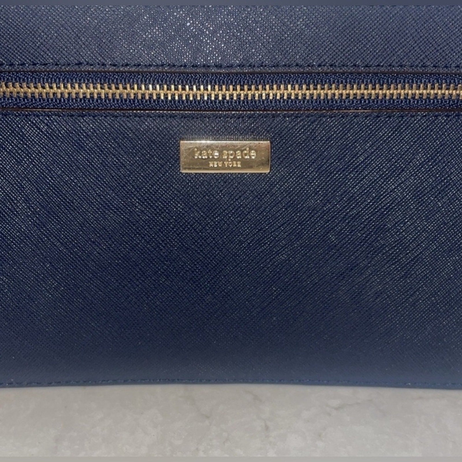 Kate Spade ♠️ Navy wristlet EUC