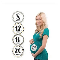 Pearhead Pregnancy Black and Gold Milestone Belly Stickers (15 included)